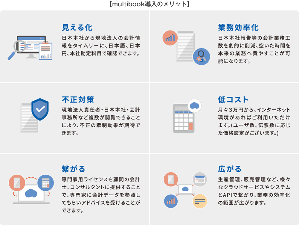 Multibook クラウド型erpソリューション 海外進出中堅中小企業向けクラウド型会計 Erpシステム